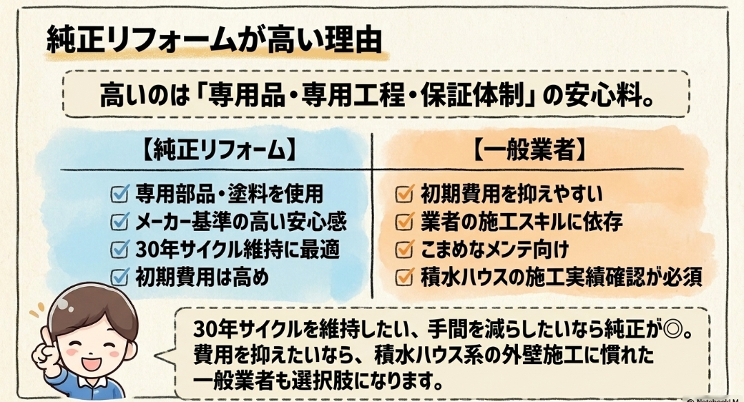 純正リフォームが高い理由