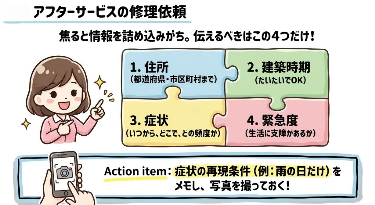 アフターサービスの修理依頼