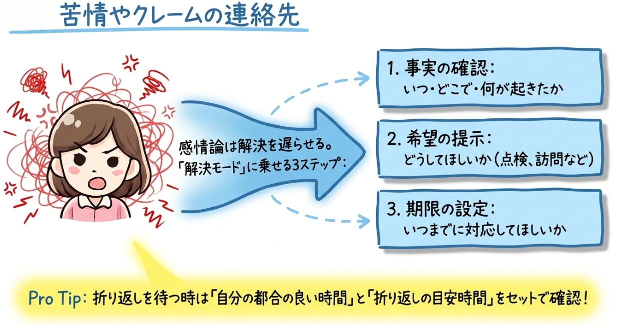 苦情やクレームの連絡先