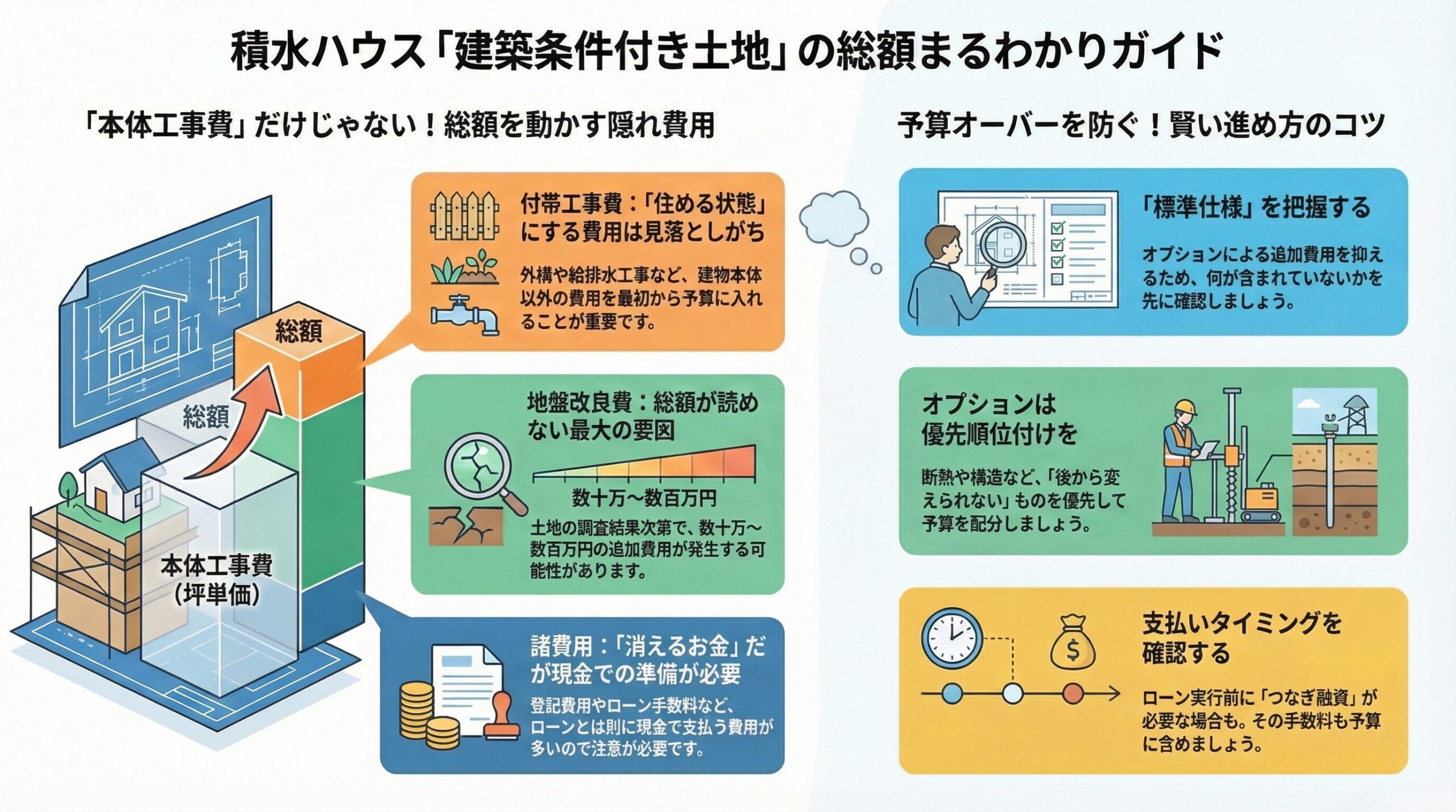 積水ハウスの建築条件付き総額はこう決まる｜支払いと紹介ルート　損しないための家創り応援団 イメージ