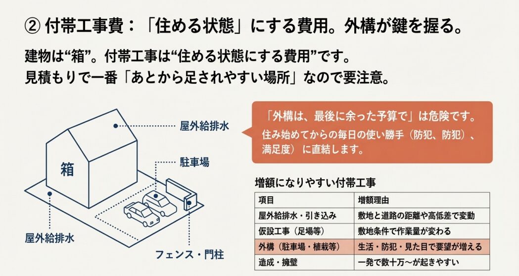 付帯工事費は外構が鍵