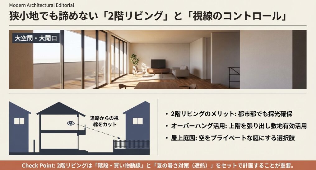 狭小地で大空間大開口