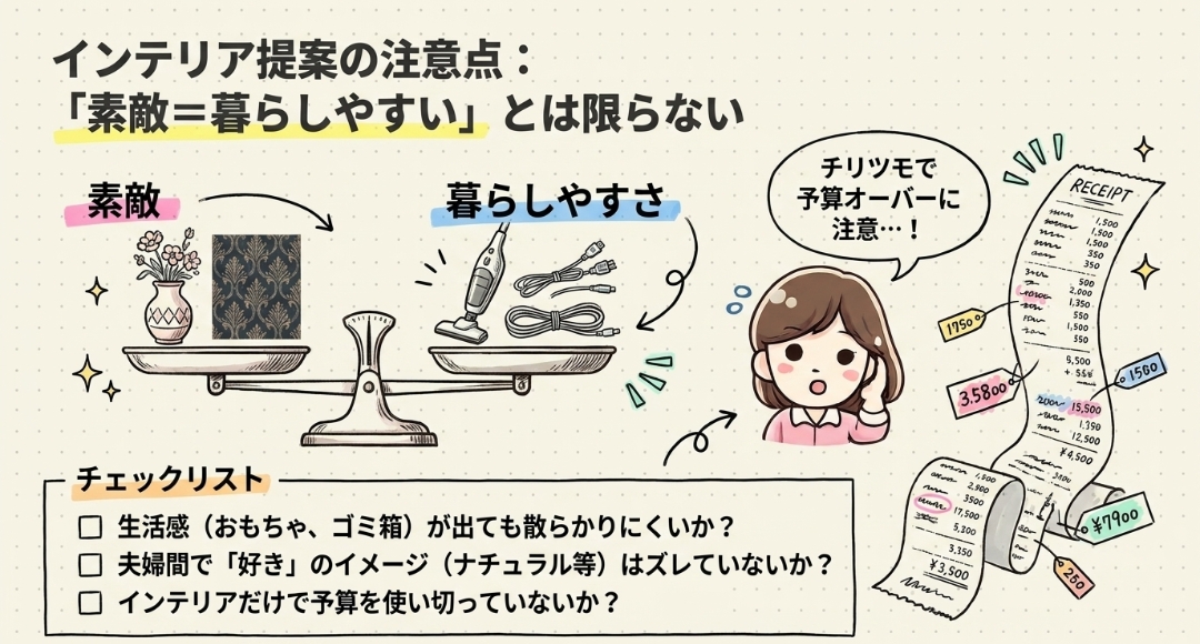 インテリア提案の注意点