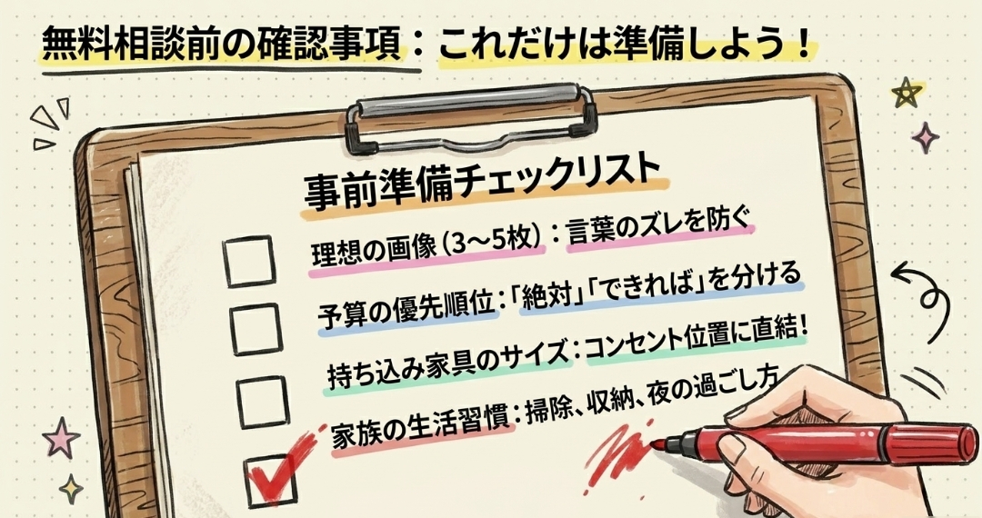 無料相談前の確認事項