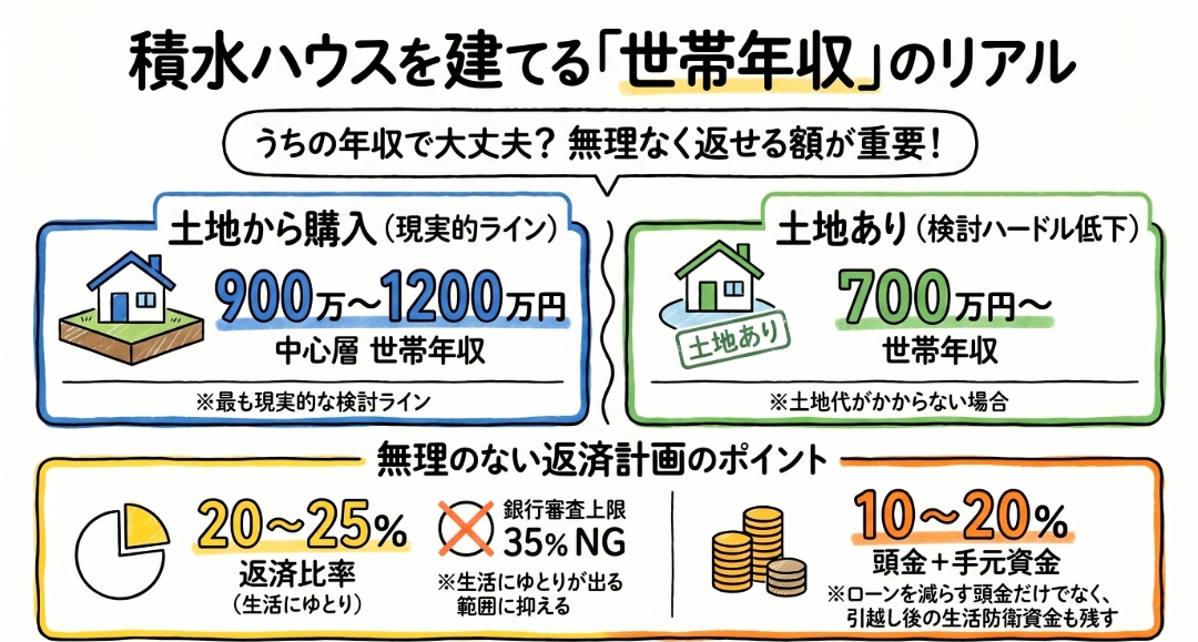 積水ハウスを建てられる世帯年収の目安は？無理のない住宅ローン借入額を徹底シミュレーション2
