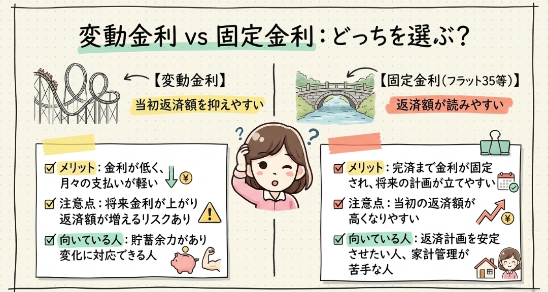 変動金利と固定金利の違い