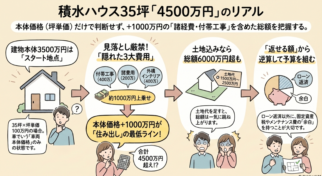 積水ハウス35坪の総額はいくら？リアルな内訳シミュレーションと損しない予算の考え方3
