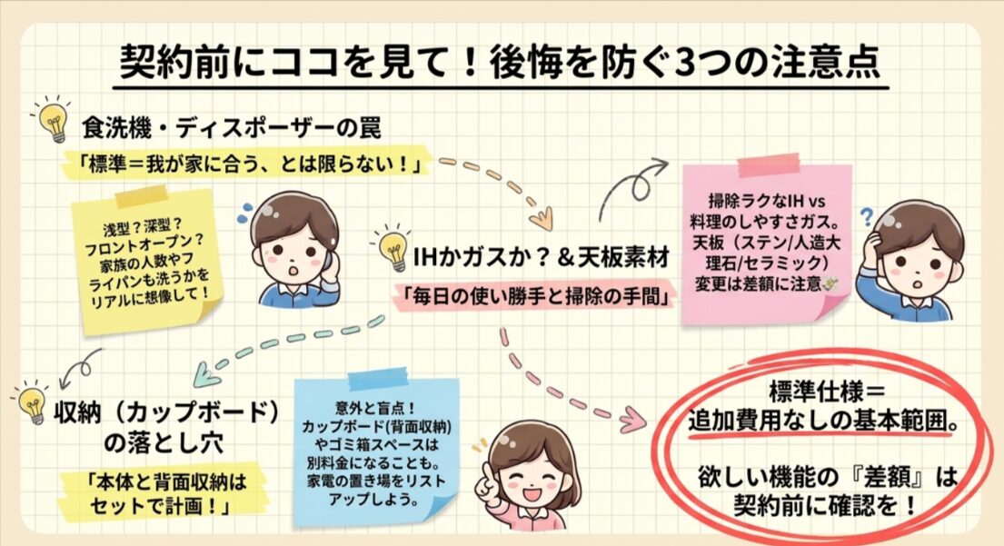 積水ハウスのキッチン標準仕様で後悔しない選び方