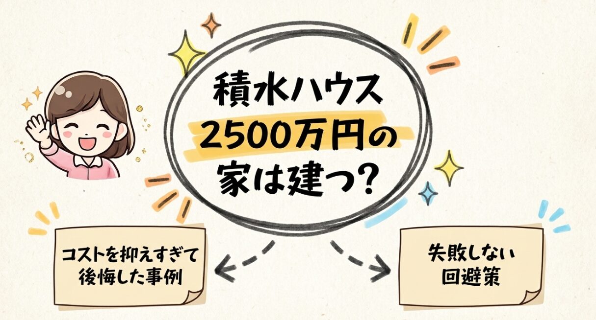 積水ハウスで2500万円の家は建つ？コストを抑えすぎて後悔した事例と失敗しない回避策