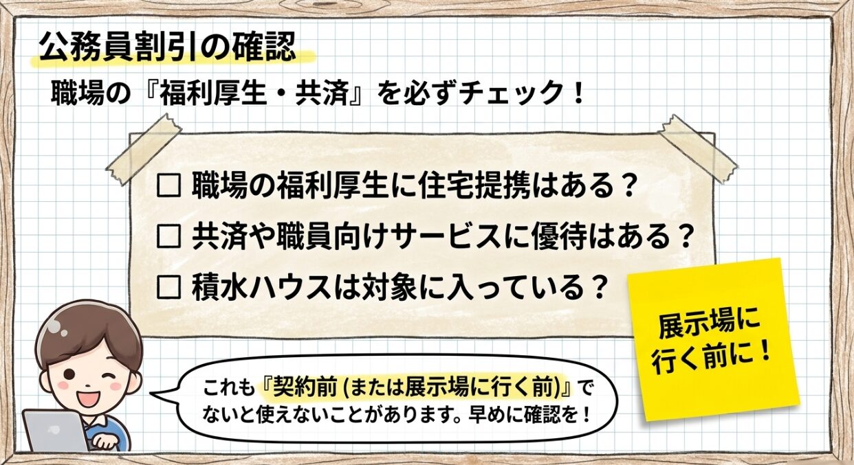 公務員割引の確認