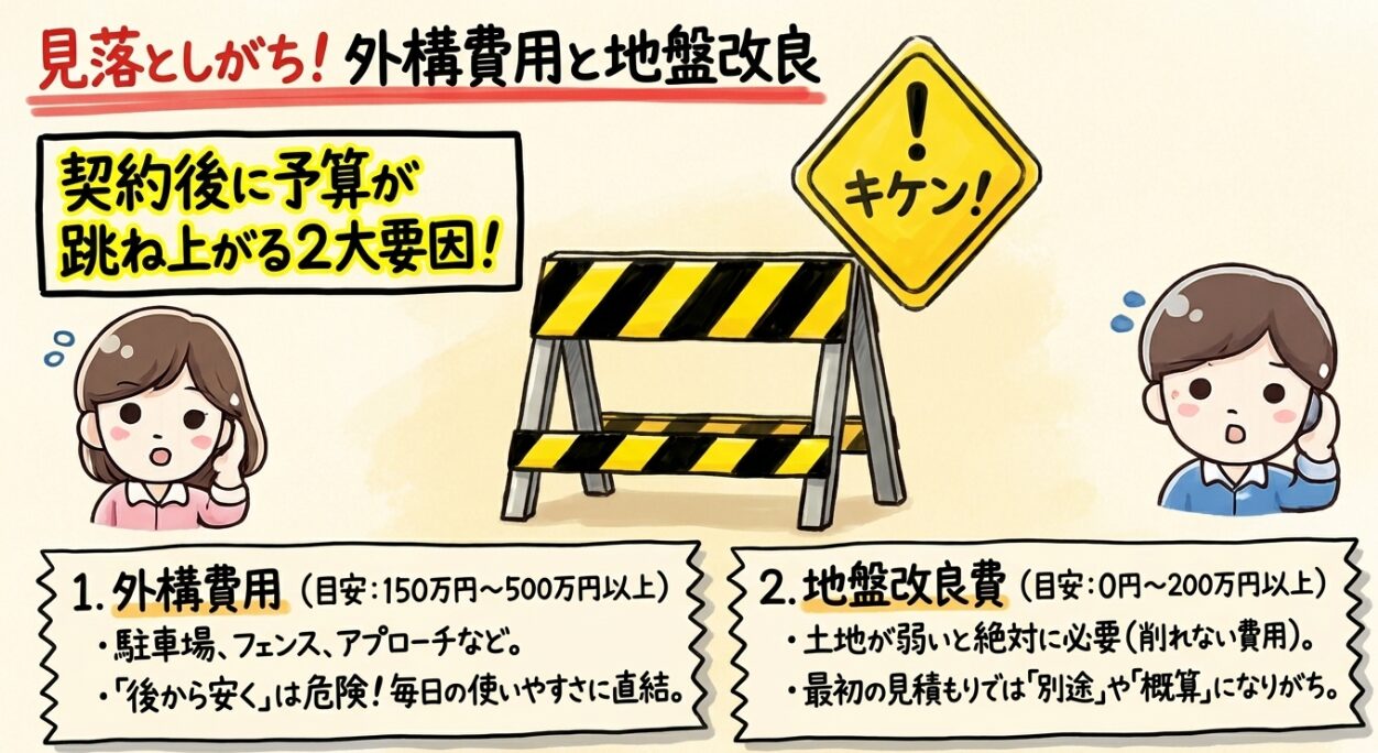 外構費用と地盤改良