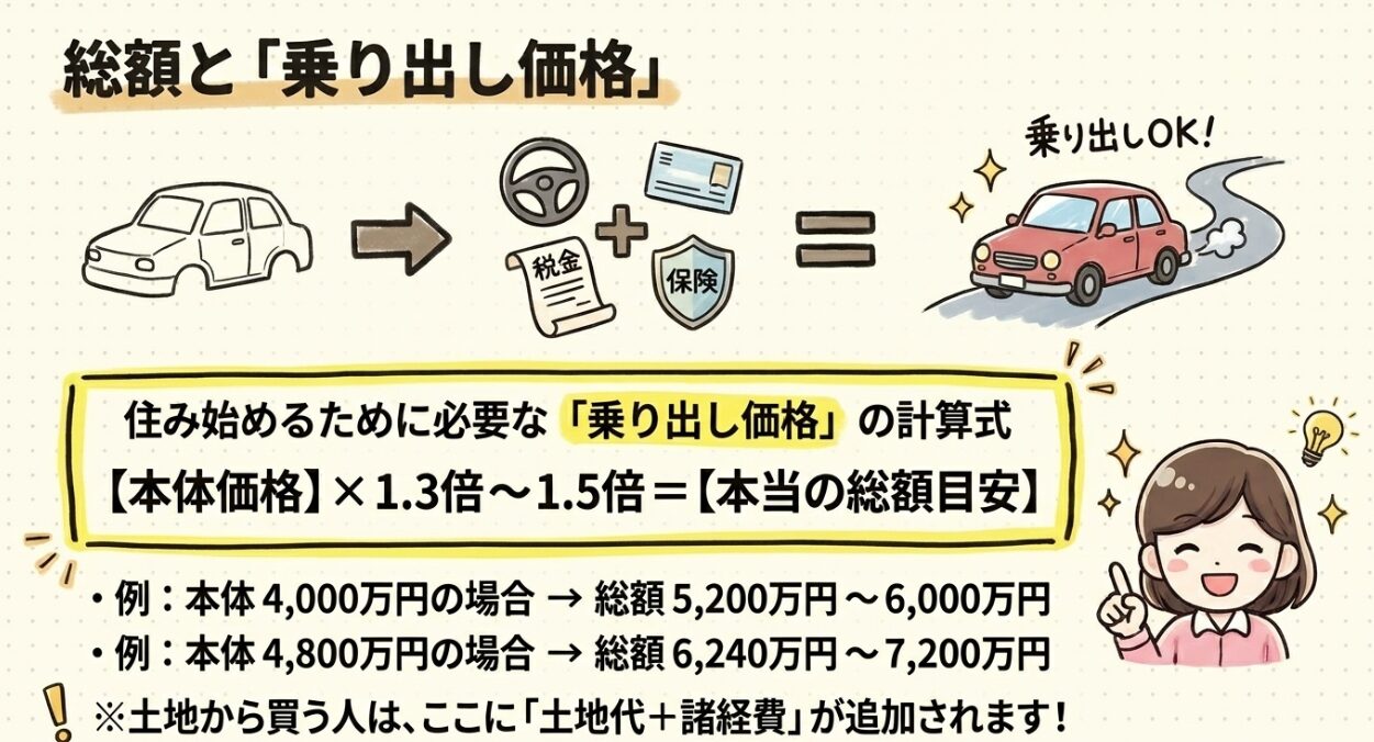 総額と乗り出し価格