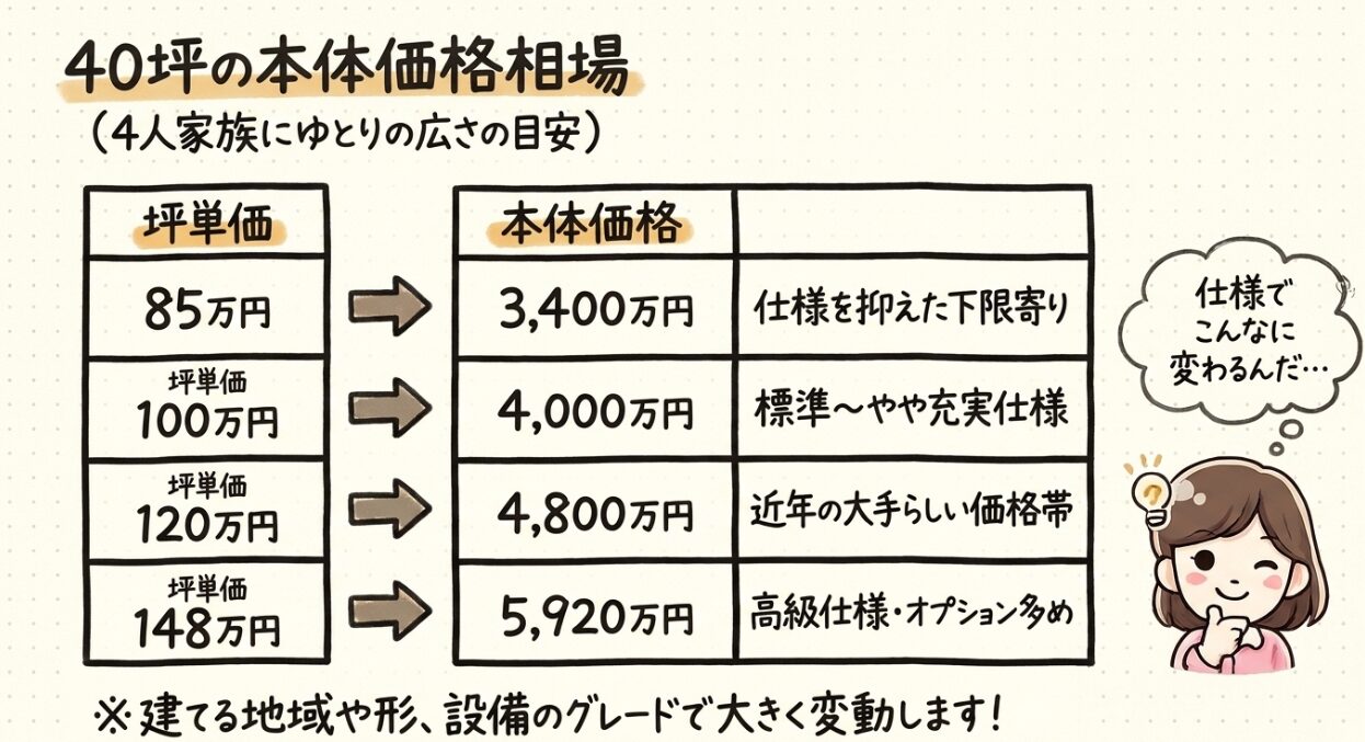 40坪の本体価格相場