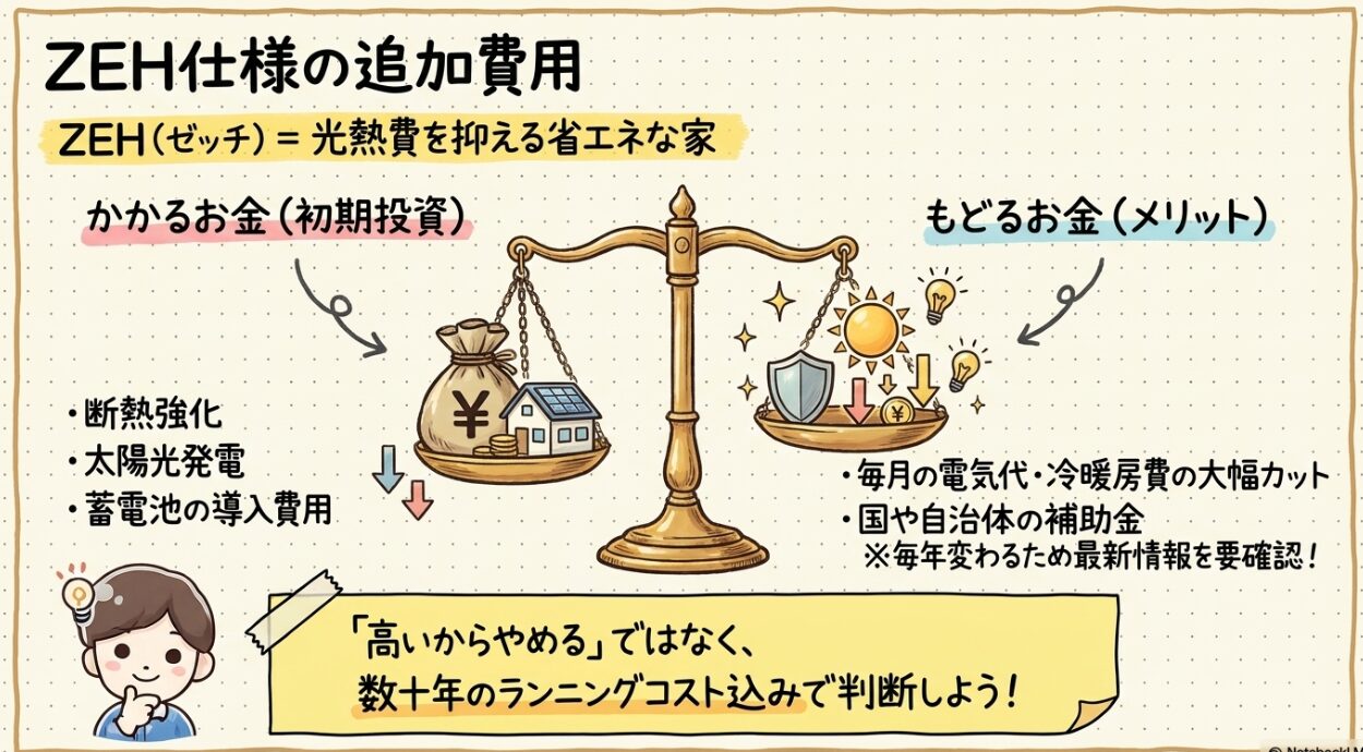 ZEH仕様の追加費用