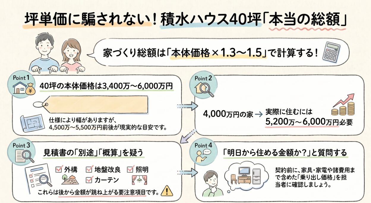 積水ハウス坪単価は？40坪の建築総額シミュレーション２