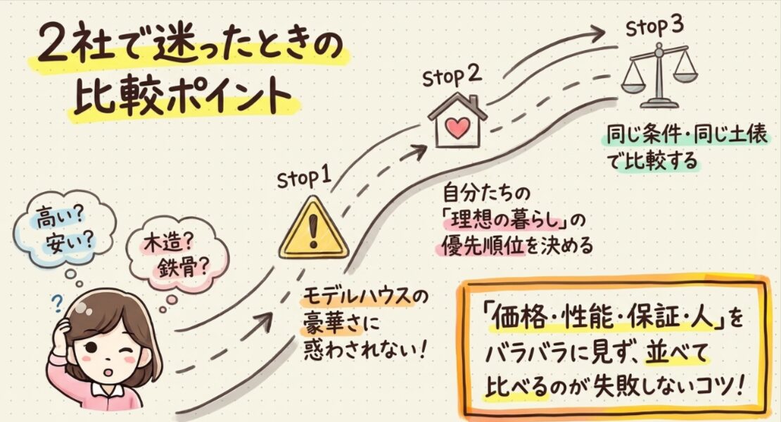 ハウスメーカー2社で迷ったら？比較でみる