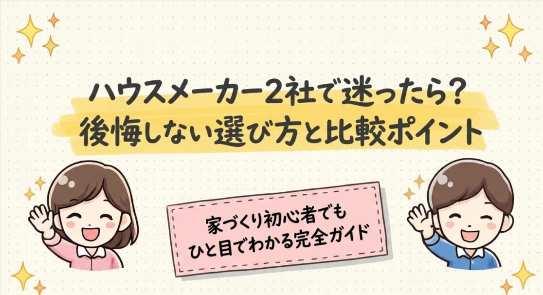 ハウスメーカー2社で迷ったら？後悔しない選び方と比較ポイント