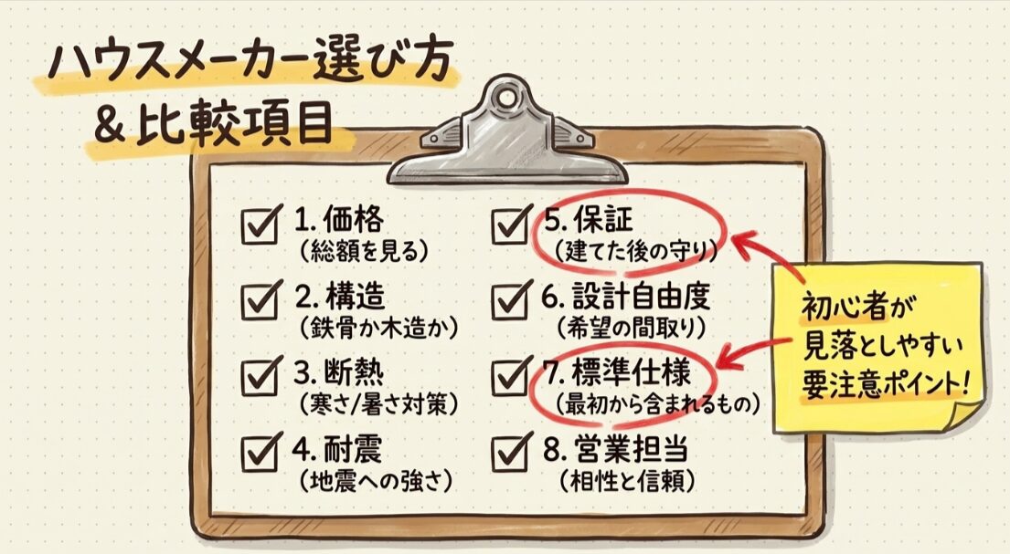 ハウスメーカーの選び方＆比較項目