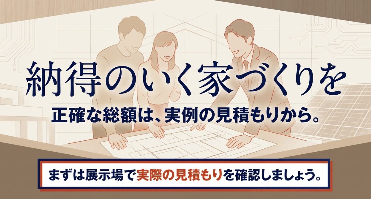 積水ハウスシャーウッドの正確な総額は展示場や実例の見積もりで確認することを促すスライド
